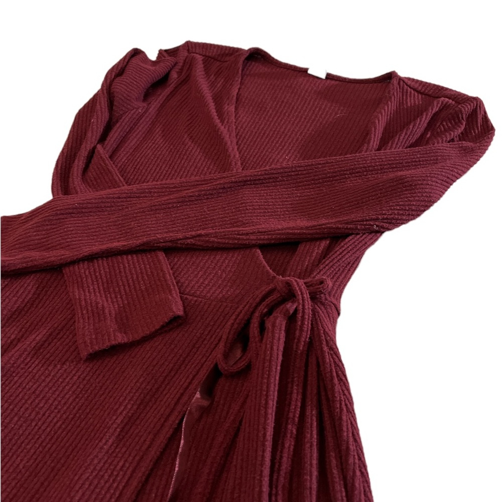 Burgundy wrap dress
